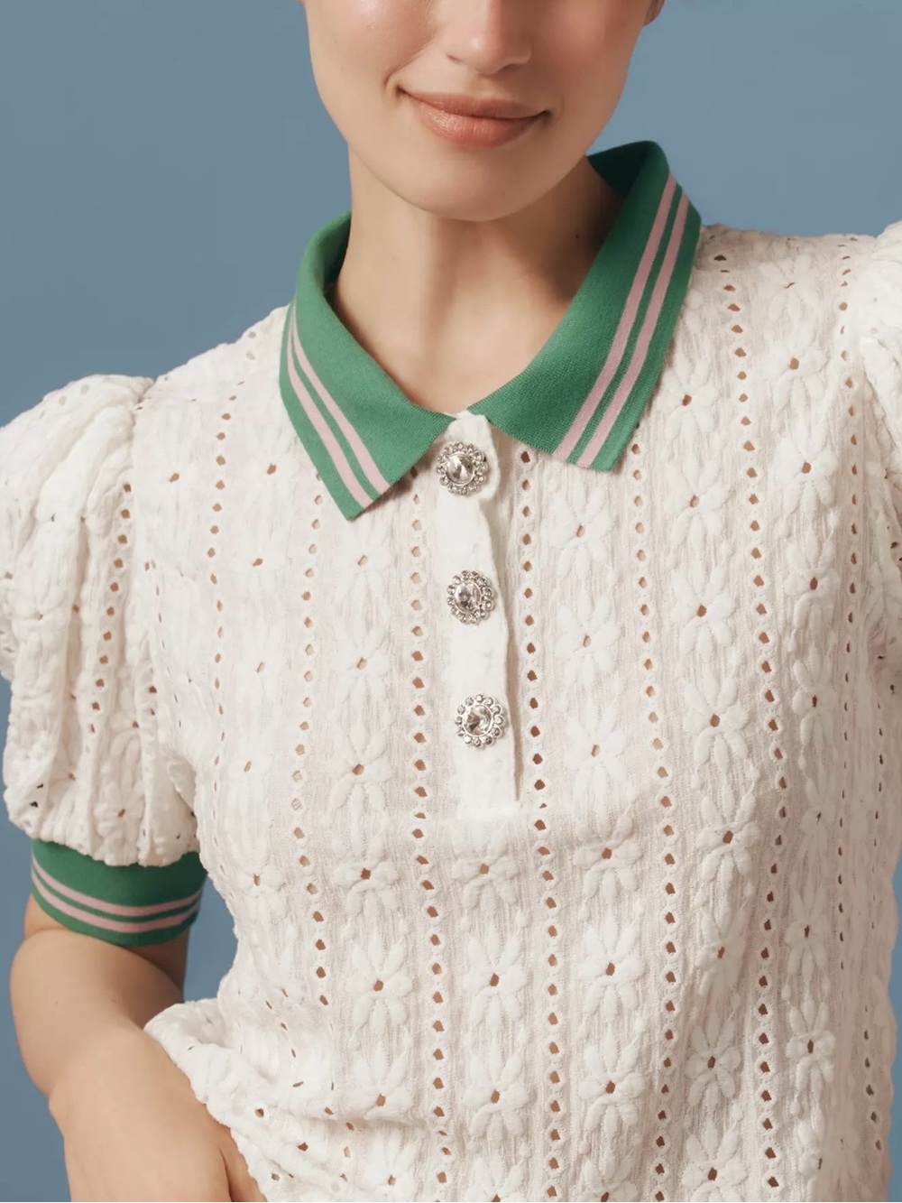 Anthropologie Lace Polo Style Top | NWT - Picture 13 of 16